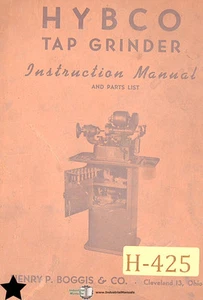 Hybco 700, 701 und 702, Gewindebohrerschleifer Anleitung und Teilehandbuch 1942 - Bild 1 von 3