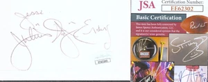 DR J JULIUS ERVING Signed Autograph 3x5 Card New York Nets Sixers NBA JSA COA - Picture 1 of 1