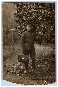 Postkarte US Britischer Militär Soldat um 1910 WW1 unbespielt antik RPPC Foto - Bild 1 von 2
