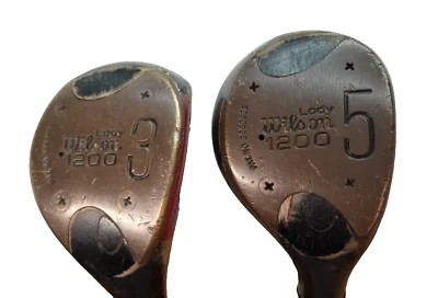 Palos de golf Wilson de colección para dama #3 y #5 madera Fairway Drivers 1200 eje de acero usado en excelente estado Foto 1 de 4
