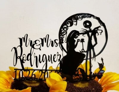 Topper de bolo Jack and Sally, Topper de bolo Nightmare, Simply Meant to be cake top - Imagem 1 de 4