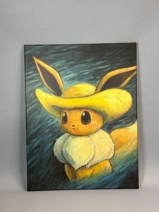Pokemon Eevee Van Gogh Museum Canvas Art No Frame M 65×50cm - Picture 1 of 3