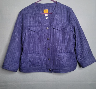 Chaqueta para mujer Ruby Rd talla 14 púrpura 100 % poliéster bolsillos cerrados con botones Foto 1 de 4