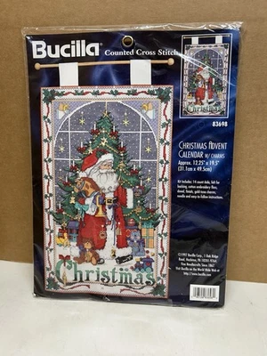 NEW SEALED BUCILLA Counted Cross Stitch CHRISTMAS ADVENT CALENDAR Charms #83698 - Image 1 of 2