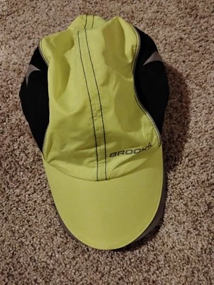 Brooks Running Hat Reflective Adjustable Neon Cap Red Light Strap - Image 1 of 4