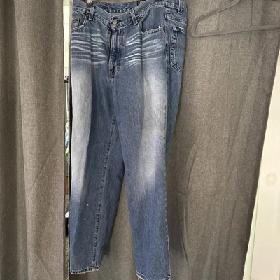 Pantalones de mezclilla vintage Structure para hombre calce relajado talla 34x32 pierna recta lavado oscuro Foto 1 de 4