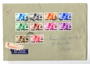 E442 Katanga / Belgian Congo 1960 Independence OVPT - Registered Airmail Cover - Picture 1 of 2