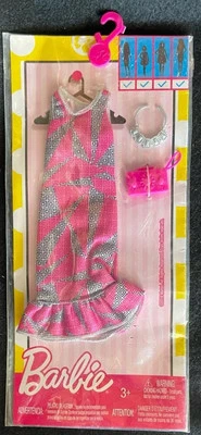 Barbie Fashionistas Muñeca FCT22 FCT36 Rosa Patrón Vestido y Accesorios Foto 1 de 4