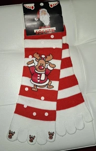 Zehensocken NEU rot weiß Rentier Streifen - Bild 1 von 1