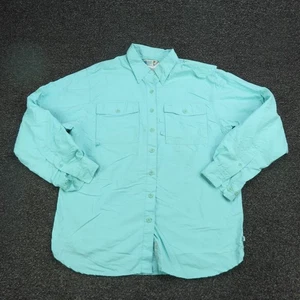 Magellan Sportswear Shirt Womens Medium Aqua Vented Fishing Nylon Long Sleeve - Picture 1 of 8