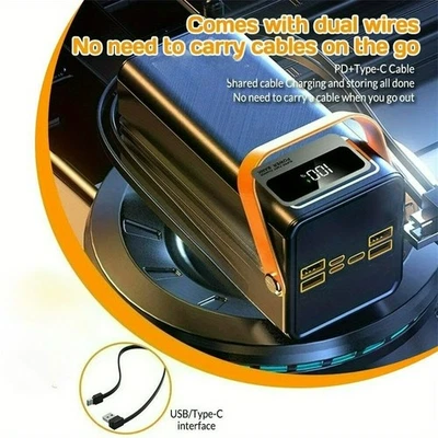 900000mAh Power Bank 120W Charging Portable & LED For iphone 17Pro max/16/15/14 - Image 1 of 4