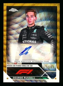2023 Topps cromo F1 George Russell refractor onda dorada autógrafo #11/50! - Imagen 1 de 2