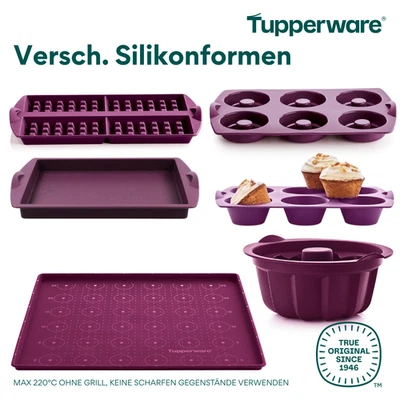 Tupperware Silikonformen versch. Größen Waffeln Donut Backunterlage Backformen - Bild 1 von 4