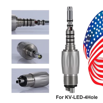 Acoplador rápido LED dental 4 orificios ajuste KAVO Multiflex LUX pieza de mano de fibra óptica Foto 1 de 4