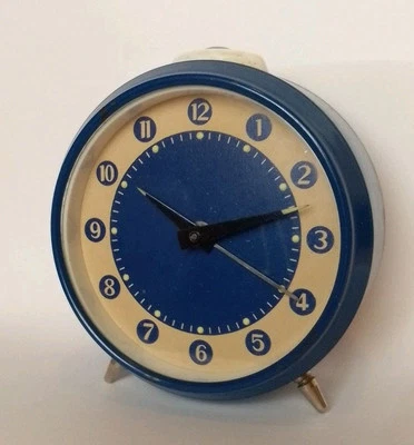 Wecker Blau Vintage Ähnlich Blessing Retro 1970er 10cm - Bild 1 von 2