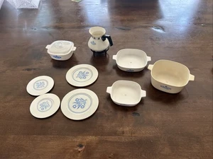 11 pc. Vintage Corning Ware Blue Cornflower Plastic Child’s Play Set - Picture 1 of 8