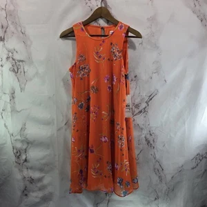 Vestido Calvin Klein para mujer 6 pequeño naranja sin mangas crepé - Imagen 1 de 12