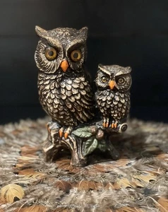 Original Lenwile Ardalt Artware Japan Ceramic-Plaster Earthy Owls w/Glass Eyes🦉 - Picture 1 of 14