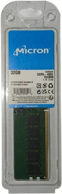 NEW Micron 32GB DDR5-4800 EC8 RDIMM Server Memory MTC20F2085S1RC48BA1 - Image 1 of 2