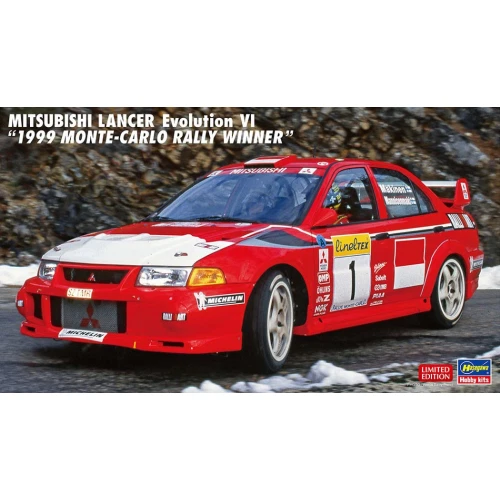 MITSUBISHI LANCER EVO VI 1999 WINNER MONTECARLO RALLY KIT 1:24 Hasegawa Kit Auto - Photo 1/1