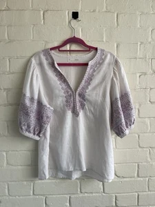 ODD MOLLY Tunic Top Embroidered Floral Boho Quirky Smock top Cotton Sz2 UK 12 - Picture 1 of 13