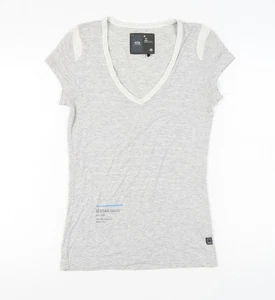Camiseta gris cuello en V para mujer G-Star talla M - Imagen 1 de 12