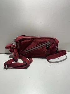 Kipling Mini Peewee Marsupio in Vita con Scimmia - Rosso - Foto 1 di 8