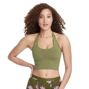 Auden Size Large Lightly Lined Halter Top Bralette Sports Bra w Adjustable Strap - Picture 1 of 5