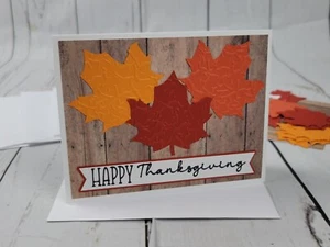 Happy Thanksgiving Greeting Card Kit #13 [Lot of 4, Handmade, Fall, Rustic] - Picture 1 of 6
