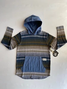 Lost Mischief Boys Surf LS Striped Pockets Thermal  Hoodie Pullover Sz M - Picture 1 of 8