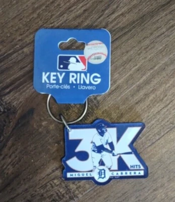 MIGUEL CABRERA Detroit Tigers 3000 Hits Keychain Key Ring WinCraft New - Image 1 of 2