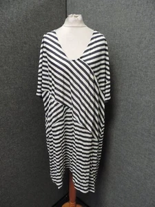 ME + EM Stripe Slouchy T Dress Navy/White UK XXL LN044 NN 04 - Picture 1 of 6