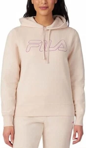 NWT FILA Women's Logo Embroidered Long Sleeve Hoodie Tan Size XL $60 3C627 - Picture 1 of 4