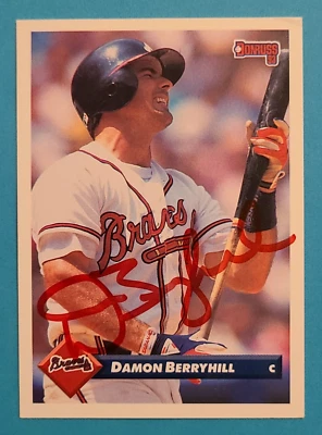 DAMON BERRYHILL Signed 1993 Donruss #78 Atlanta Braves Autograph Auto Card - Image 1 of 3