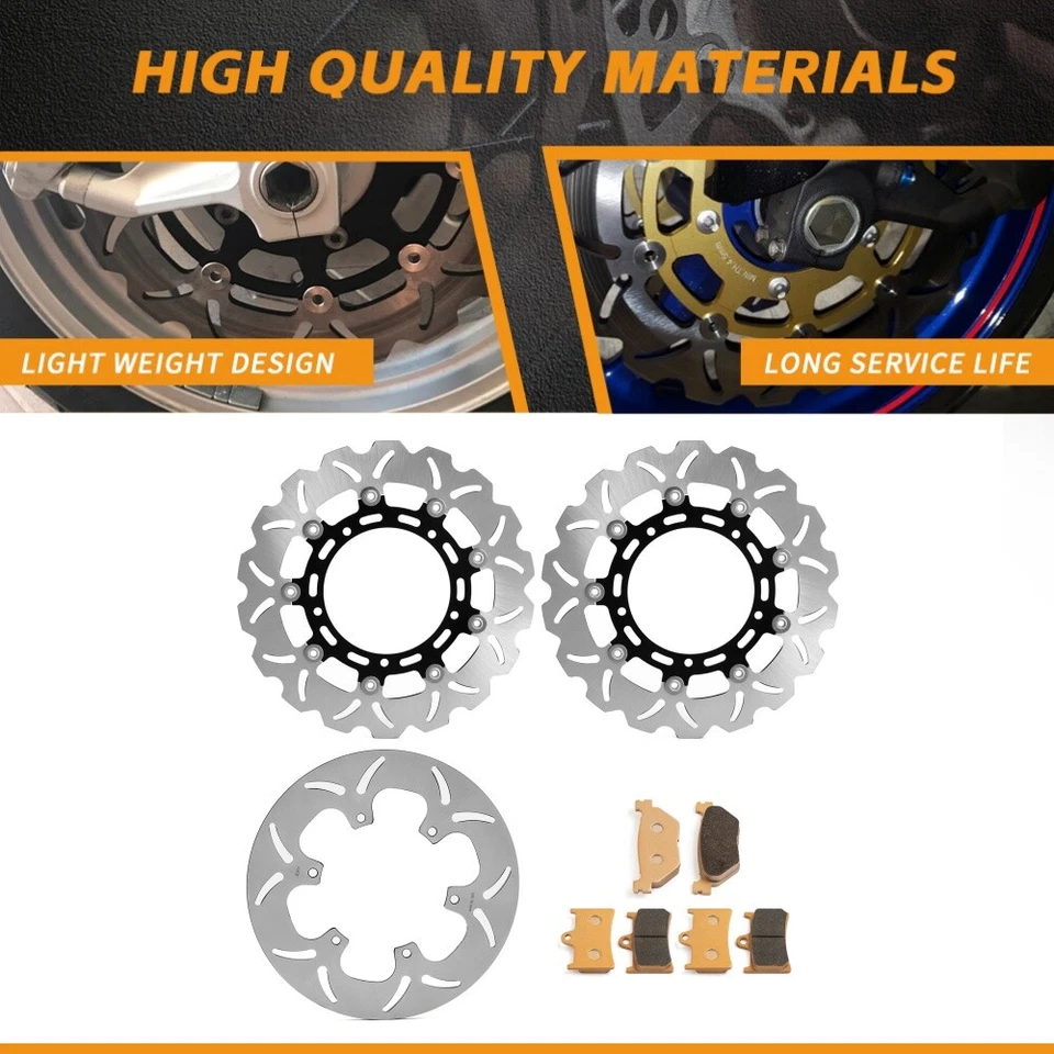 3 Front Rear Brake Discs Rotors Pads For Yamaha XT 1200 Z Super Tenere 2010-2019 - Image 1 of 4