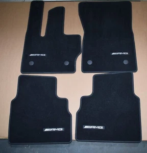 Original Mercedes w463 A G Klasse AMG Fußmatten Satz Velour schwarz blaue Naht - Picture 1 of 6
