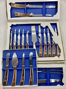 Vintage Sheffield England 19 Piece Golden Prestige Cutlery Knife Set NEW - Picture 1 of 9