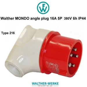 Walther Werke Mondo Angle Plug 16 A Type 216 4P 380 V 6H IP44 Mondo CEE STECKER - Picture 1 of 6