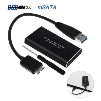 USB 3.0 M50 mSATA Aluminium SSD Enclosure Adapter Case with USB 3.0 Cable for mSATA SSD - Image 1 of 4