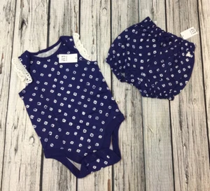 Baby Gap Girls 12-18 Months Royal Blue & White Shirt & Shorts Outfits. NWT - Picture 1 of 7