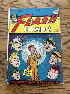 Flash Comics #76 (DC 1946) 1. Serie! Hawkman Auftritt! Golden Age Mid-Grade - Bild 1 von 9