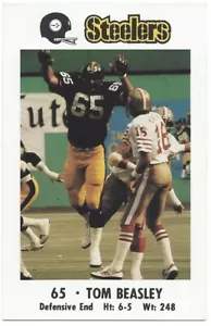 1982 Pittsburgh Steelers Police Tom Beasley RC #65 Kiwanis Club Coca-Cola - Foto 1 di 2