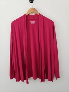 Cardigan magenta rosa magenta rosa increspato Chicos taglia 1 taglia media aperta elasticizzato - Foto 1 di 11
