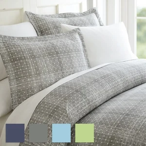Polka Dot Patterned 3 Piece Duvet Cover Set Kaycie Gray Fashion Collection - Picture 1 of 5