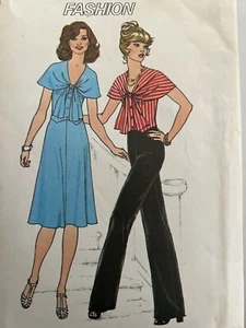 Simplicity 7820 Misses Top Skirt Pant Capelet sz 10 uncut FF Vtg 70s - Picture 1 of 5