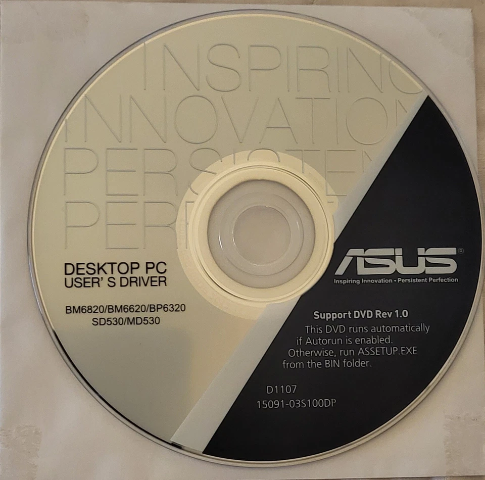 ASUS DVD Recovery Driver MS Windows 8 Pro Genuine BM6820/6620 BP6320 SD530 MD530 - Immagine 1 di 1