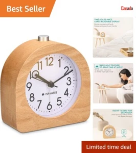 Compact Alarm Clock - Twist Design - Non-Ticking - Portable - Light Brown - Picture 1 of 10