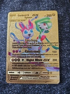 Gardevoir & Sylveon GX 130/234 Tag Team Gold Foil Fan Art carta da collezione testurizzata - Foto 1 di 3