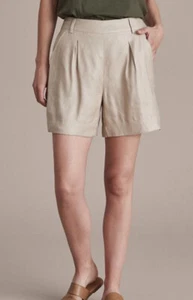 Ladies size 18 PREVIEW  LINEN blend OATMEAL Shorts half elastic waist NEW  3438 - Picture 1 of 4