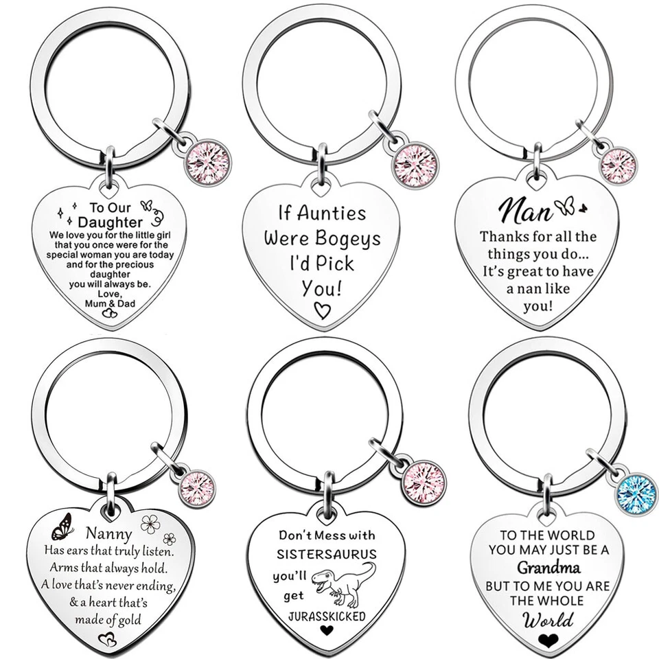 Heart Keyring Birthday Christmas Gift For Nan Mon Aunties Daughter Nanny Sister